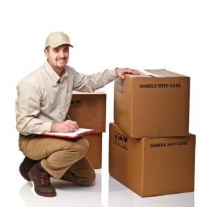 mover checking moving boxes
